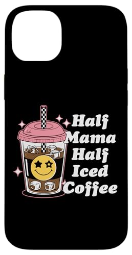 Half Mama Half Iced Coffee Nette Happy Face Lustige Retro-Mama Hülle für iPhone 14 Plus Half Mama Half Iced Coffee Nette Happy Face Lustige Retro-Mama Hülle für iPhone 14 Plus von Trendy Mom Life Funny Quote Stylish Apparel