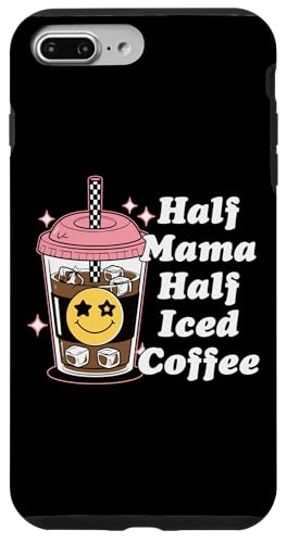 Half Mama Half Iced Coffee Nette Happy Face Lustige Retro-Mama Hülle für iPhone 7 Plus/8 Plus von Trendy Mom Life Funny Quote Stylish Apparel