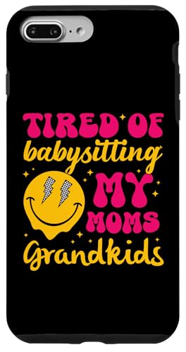 Happy Face im Retro-Look „Ich bin es leid, auf die Enkelkinder meiner Mutter aufzupassen“ Hülle für iPhone 7 Plus/8 Plus von Trendy Mom Life Funny Quote Stylish Apparel