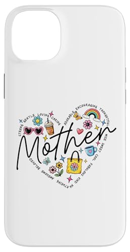 Herz Mutter Shirt Kaffee Regenbogen Blumen Muttertag Mama Hülle für iPhone 14 Plus von Trendy Mom Life Funny Quote Stylish Apparel