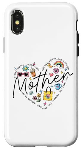 Herz Mutter Shirt Kaffee Regenbogen Blumen Muttertag Mama Hülle für iPhone X/XS Herz Mutter Shirt Kaffee Regenbogen Blumen Muttertag Mama Hülle für iPhone X/XS von Trendy Mom Life Funny Quote Stylish Apparel
