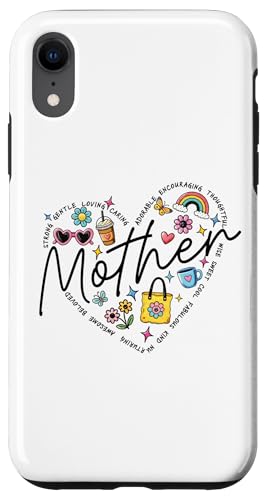 Herz Mutter Shirt Kaffee Regenbogen Blumen Muttertag Mama Hülle für iPhone XR von Trendy Mom Life Funny Quote Stylish Apparel