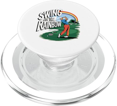 Cooler Golfschwung für den Regenbogen-Golfer-Links-Spieler PopSockets PopGrip für MagSafe von Trendy Tamale