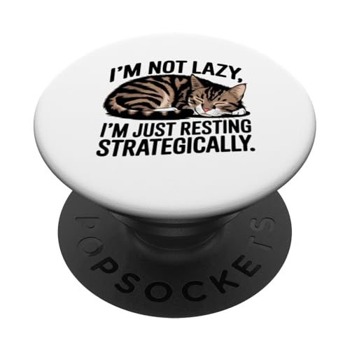 Cute I'm Just Resting Cat Moms Dads & Fans Playful Novelty PopSockets Klebender PopGrip von Trendy Tamale
