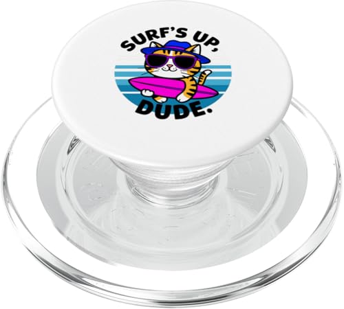 Fun Surf's Up Dude Cat For Moms Dads Fans Playful Novelty PopSockets PopGrip für MagSafe von Trendy Tamale