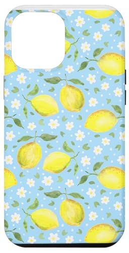 Aquarell -Zitronen -Fruchtmuster Blau Daisy Country Chic Hülle für iPhone 12 Pro Max von TrendyGrips