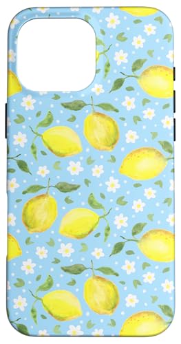 Aquarell -Zitronen -Fruchtmuster Blau Daisy Country Chic Hülle für iPhone 16 Pro Max von TrendyGrips