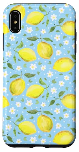 Aquarell -Zitronen -Fruchtmuster Blau Daisy Country Chic Hülle für iPhone XS Max von TrendyGrips
