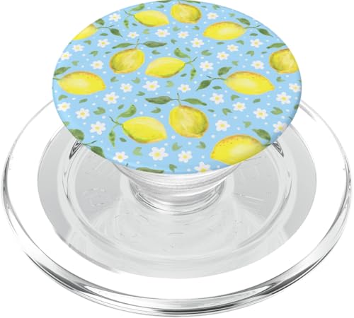 Aquarell -Zitronen -Fruchtmuster Blau Daisy Country Chic PopSockets PopGrip für MagSafe von TrendyGrips