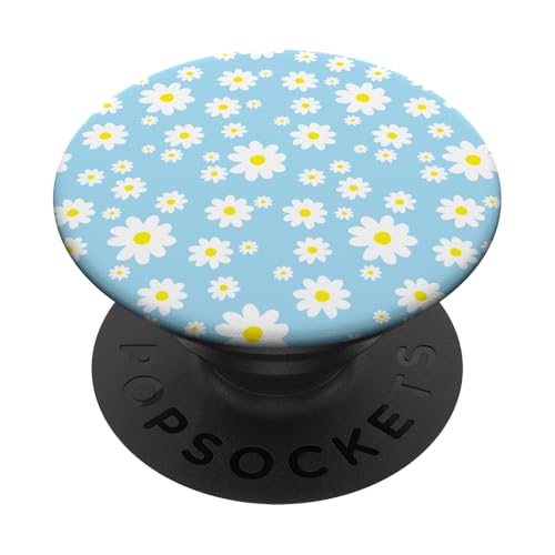 Blau Gänseblümchen Blume Niedlich Frühling Blumenmuster PopSockets mit austauschbarem PopGrip von TrendyGrips