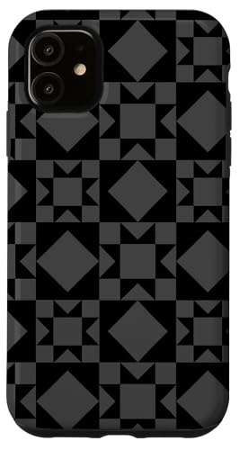 Grau und schwarzer Sternquilt Geometrisches Blockmuster Hülle für iPhone 11 Grau und schwarzer Sternquilt Geometrisches Blockmuster Hülle für iPhone 11 von TrendyGrips