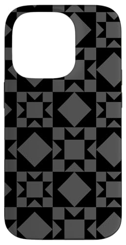 Grau und schwarzer Sternquilt Geometrisches Blockmuster Hülle für iPhone 14 Pro Grau und schwarzer Sternquilt Geometrisches Blockmuster Hülle für iPhone 14 Pro von TrendyGrips