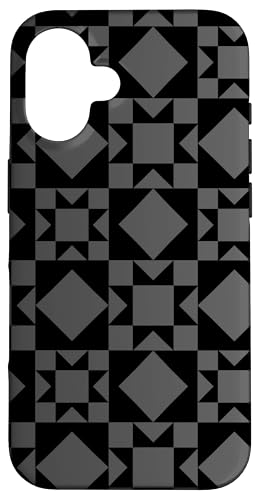 Grau und schwarzer Sternquilt Geometrisches Blockmuster Hülle für iPhone 16 Grau und schwarzer Sternquilt Geometrisches Blockmuster Hülle für iPhone 16 von TrendyGrips