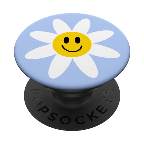 Lächeln Gesicht Daisy Blue Nette Frühlingsblume Happy Smile PopSockets mit austauschbarem PopGrip von TrendyGrips