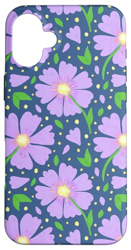 Lila Blüten niedliche ästhetische Aquarellblumenmuster Hülle für iPhone 16 Plus Lila Blüten niedliche ästhetische Aquarellblumenmuster Hülle für iPhone 16 Plus von TrendyGrips