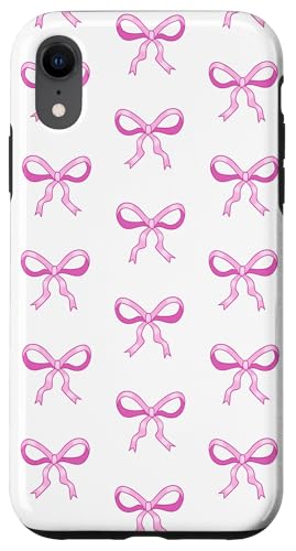 Nette rosa Bögen ziemlich girly Coquette -Bandmuster Hülle für iPhone XR von TrendyGrips