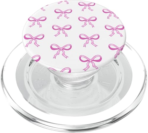 Nette rosa Bögen ziemlich girly Coquette -Bandmuster PopSockets PopGrip für MagSafe von TrendyGrips