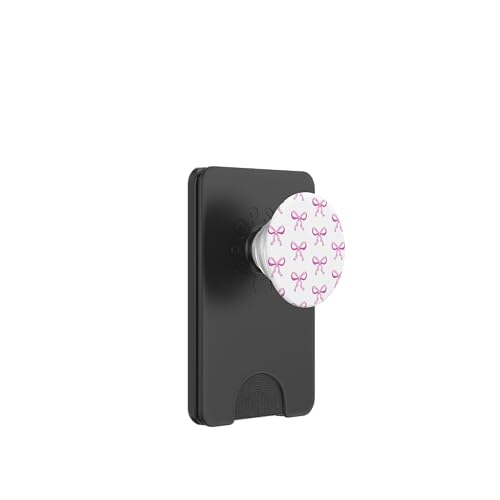 Nette rosa Bögen ziemlich girly Coquette -Bandmuster PopSockets PopWallet für MagSafe von TrendyGrips