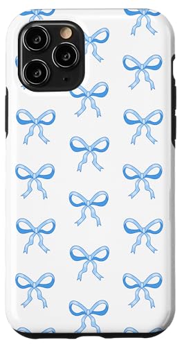 Niedliche zierliche blaue Bögen ziemlich girly Coquette Hülle für iPhone 11 Pro von TrendyGrips