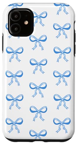 Niedliche zierliche blaue Bögen ziemlich girly Coquette Hülle für iPhone 11 von TrendyGrips