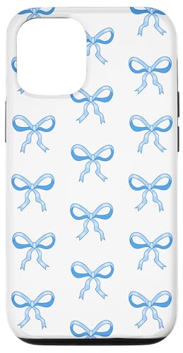 Niedliche zierliche blaue Bögen ziemlich girly Coquette Hülle für iPhone 12/12 Pro von TrendyGrips