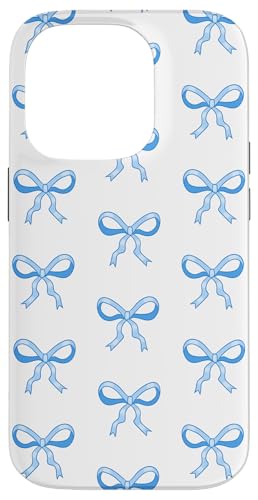 Niedliche zierliche blaue Bögen ziemlich girly Coquette Hülle für iPhone 14 Pro von TrendyGrips