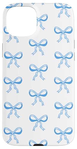 Niedliche zierliche blaue Bögen ziemlich girly Coquette Hülle für iPhone 15 Plus von TrendyGrips