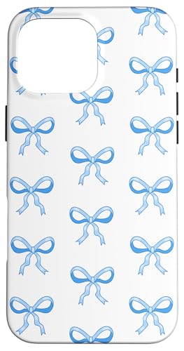 Niedliche zierliche blaue Bögen ziemlich girly Coquette Hülle für iPhone 16 Pro Max von TrendyGrips