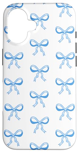 Niedliche zierliche blaue Bögen ziemlich girly Coquette Hülle für iPhone 16 von TrendyGrips