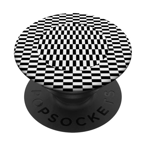 Schwarz -Weiß -Kreisquadrat -Trippy Optical Illusion PopSockets Klebender PopGrip von TrendyGrips