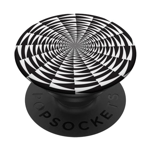 Schwarz -Weiß -abstrakte kreisförmige Spiralwirbeldreiecke PopSockets Klebender PopGrip Schwarz -Weiß -abstrakte kreisförmige Spiralwirbeldreiecke PopSockets Klebender PopGrip von TrendyGrips