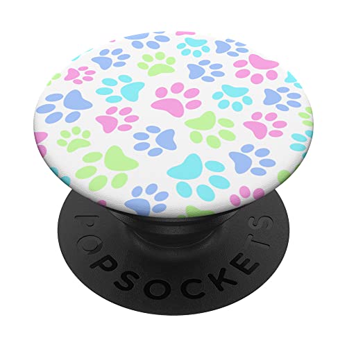 Süß Bunt Pastell Pfotenabdruck Hund Katze Tier Liebhaber PopSockets mit austauschbarem PopGrip von TrendyGrips