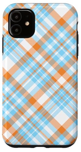 Süß Hellblau Orange Preppy Karo Kariert Gingham Frühling Hülle für iPhone 11 Süß Hellblau Orange Preppy Karo Kariert Gingham Frühling Hülle für iPhone 11 von TrendyGrips