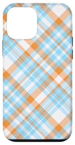 Süß Hellblau Orange Preppy Karo Kariert Gingham Frühling Hülle für iPhone 12 mini Süß Hellblau Orange Preppy Karo Kariert Gingham Frühling Hülle für iPhone 12 mini von TrendyGrips