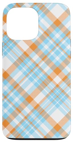 Süß Hellblau Orange Preppy Karo Kariert Gingham Frühling Hülle für iPhone 13 Pro Max Süß Hellblau Orange Preppy Karo Kariert Gingham Frühling Hülle für iPhone 13 Pro Max von TrendyGrips