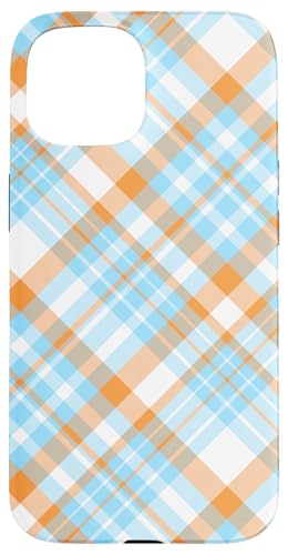 Süß Hellblau Orange Preppy Karo Kariert Gingham Frühling Hülle für iPhone 15 Süß Hellblau Orange Preppy Karo Kariert Gingham Frühling Hülle für iPhone 15 von TrendyGrips