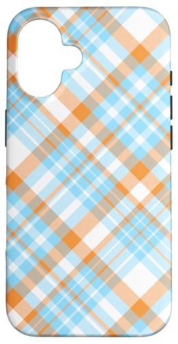 Süß Hellblau Orange Preppy Karo Kariert Gingham Frühling Hülle für iPhone 16 Süß Hellblau Orange Preppy Karo Kariert Gingham Frühling Hülle für iPhone 16 von TrendyGrips