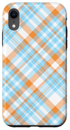 Süß Hellblau Orange Preppy Karo Kariert Gingham Frühling Hülle für iPhone XR Süß Hellblau Orange Preppy Karo Kariert Gingham Frühling Hülle für iPhone XR von TrendyGrips
