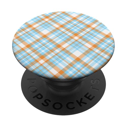 Süß Hellblau Orange Preppy Karo Kariert Gingham Frühling PopSockets Klebender PopGrip Süß Hellblau Orange Preppy Karo Kariert Gingham Frühling PopSockets Klebender PopGrip von TrendyGrips