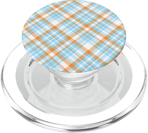Süß Hellblau Orange Preppy Karo Kariert Gingham Frühling PopSockets PopGrip für MagSafe Süß Hellblau Orange Preppy Karo Kariert Gingham Frühling PopSockets PopGrip für MagSafe von TrendyGrips