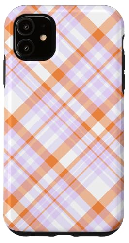 Süß Hellrosa Orange Preppy Karo Kariert Gingham Frühling Hülle für iPhone 11 von TrendyGrips