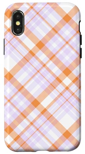Süß Hellrosa Orange Preppy Karo Kariert Gingham Frühling Hülle für iPhone X/XS Süß Hellrosa Orange Preppy Karo Kariert Gingham Frühling Hülle für iPhone X/XS von TrendyGrips