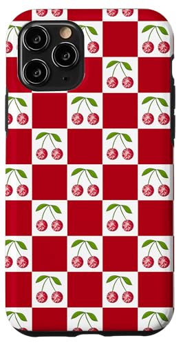 Disco -Ballkirschen weißer rotes Checker Kirschmuster Hülle für iPhone 11 Pro von Trendygrips