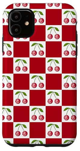 Disco -Ballkirschen weißer rotes Checker Kirschmuster Hülle für iPhone 11 von Trendygrips