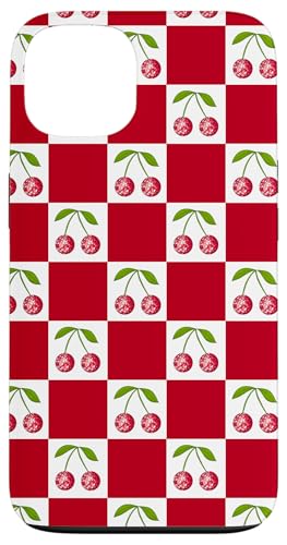 Disco -Ballkirschen weißer rotes Checker Kirschmuster Hülle für iPhone 13 von Trendygrips