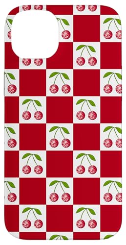 Disco -Ballkirschen weißer rotes Checker Kirschmuster Hülle für iPhone 14 Plus von Trendygrips