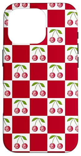 Disco -Ballkirschen weißer rotes Checker Kirschmuster Hülle für iPhone 16 Pro Disco -Ballkirschen weißer rotes Checker Kirschmuster Hülle für iPhone 16 Pro von Trendygrips