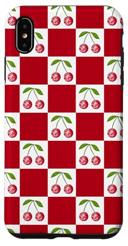 Disco -Ballkirschen weißer rotes Checker Kirschmuster Hülle für iPhone XS Max von Trendygrips