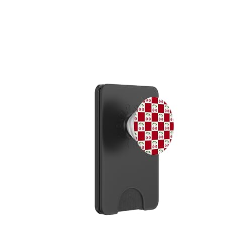 Disco -Ballkirschen weißer rotes Checker Kirschmuster PopSockets PopWallet für MagSafe Disco -Ballkirschen weißer rotes Checker Kirschmuster PopSockets PopWallet für MagSafe von Trendygrips