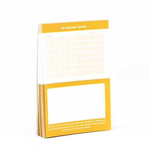 10 x Terminblock Terminblöcke Terminzettel nächster Termin für Ärzte, Kosmetiker, Frisör & Co 10 x 50 Blatt (gelb) von Treuekarten